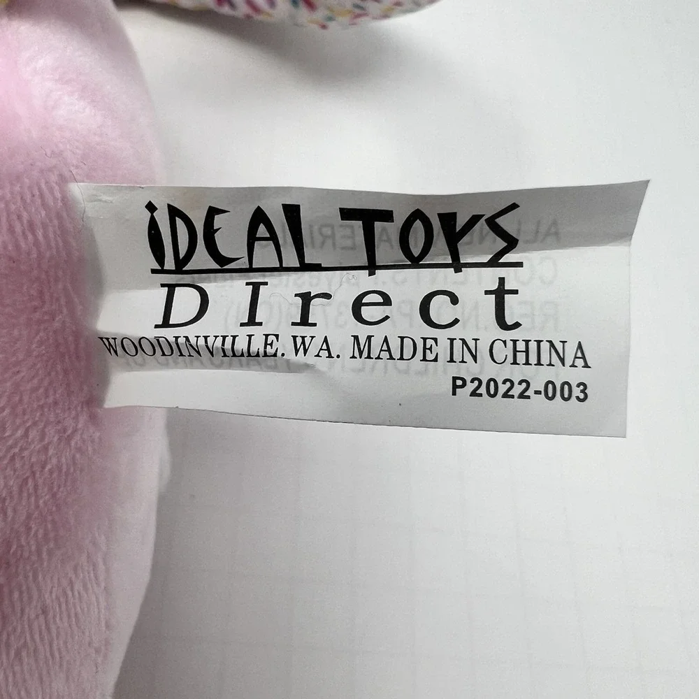 Ideal Toys‎ Pink Kitty Cat Plush Stuffed Animal Long Tail Soft Toy 9 Inch Cute